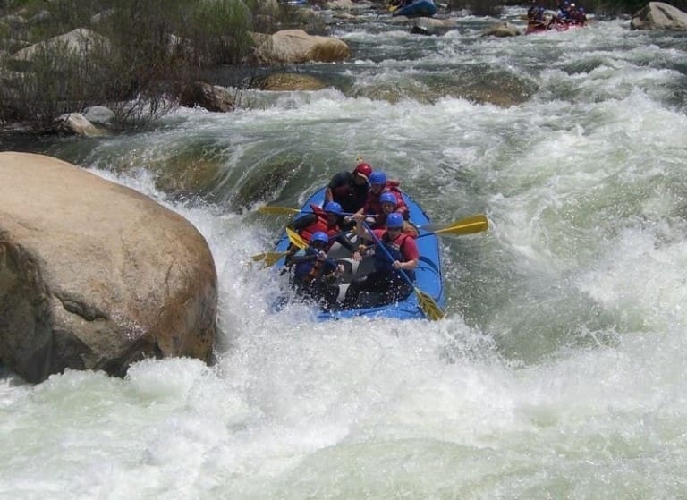 Kaweah River rafting on The Chute Rapid