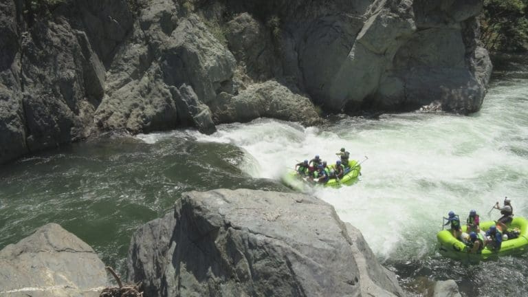 Surfing Class 4 Cleavage Rapid on the Middle Fork American River