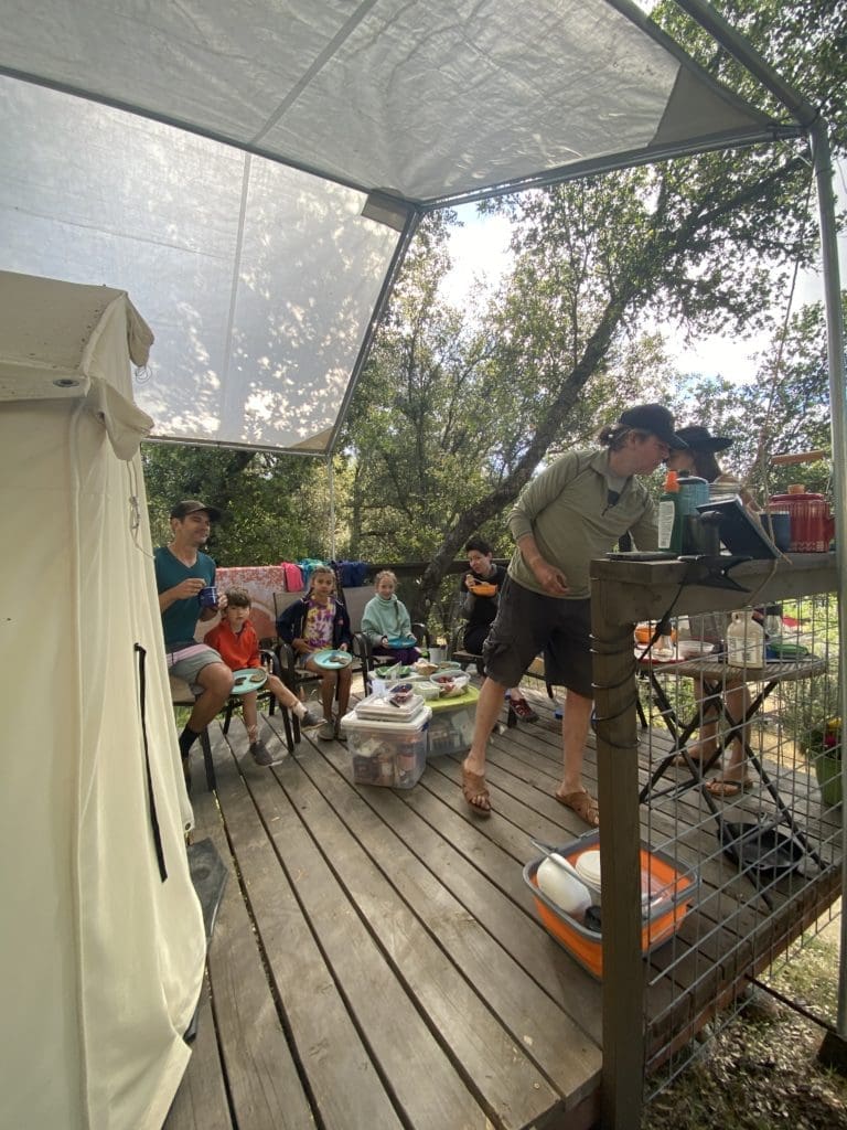 Family camping on the South Fork American River with Tributary Whitewater