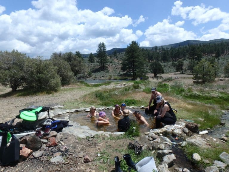 Soaking in the Hot Spring on the East Carson River